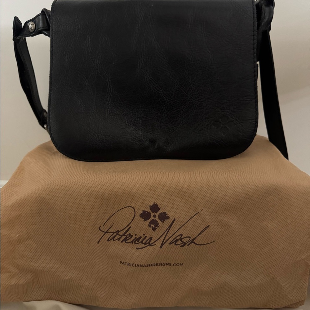 Patricia Nash Black Leather Crossbody Bag